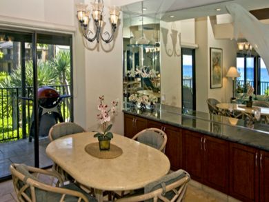 Dining area seats four